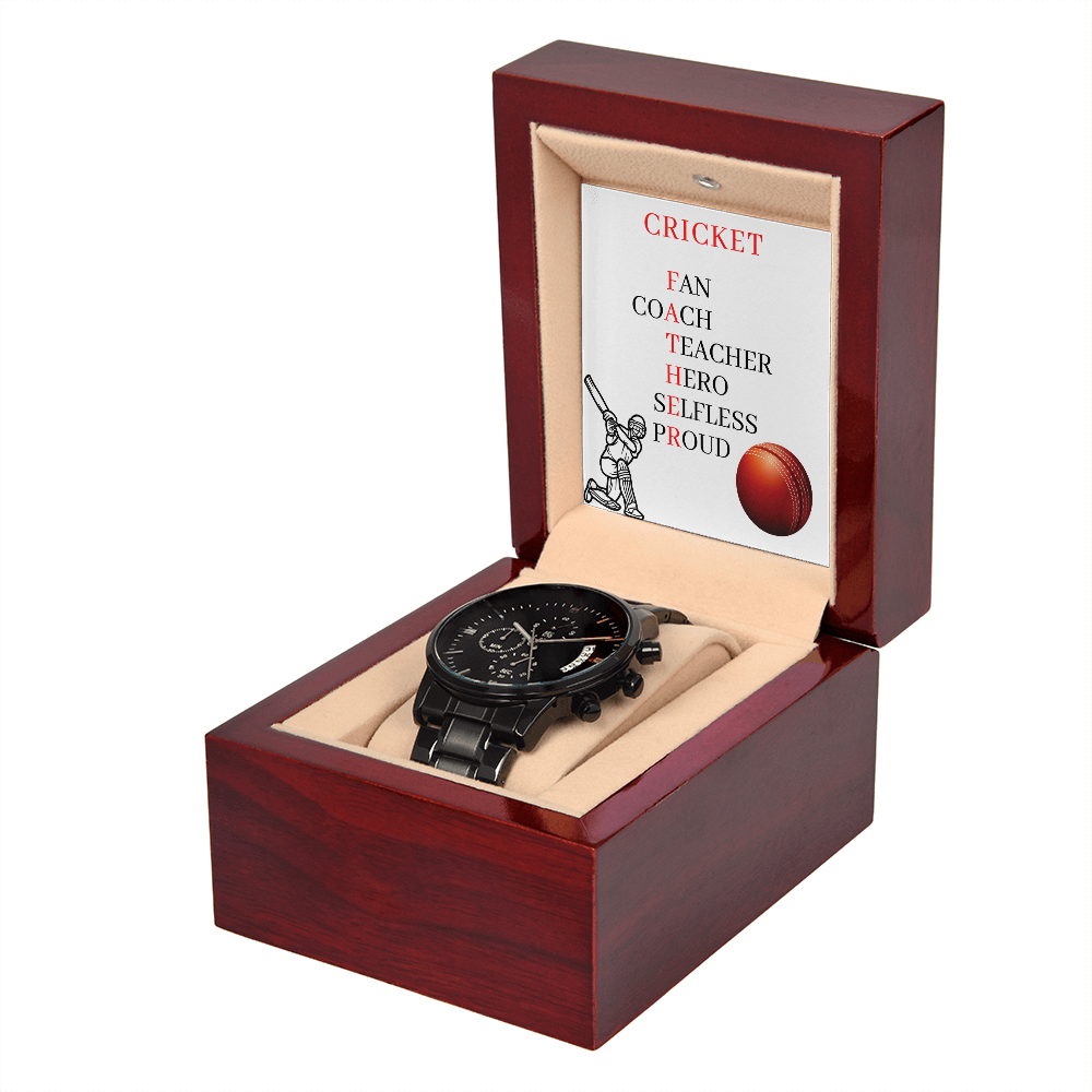 FATHER CRICKET (Black Chronograph Watch)