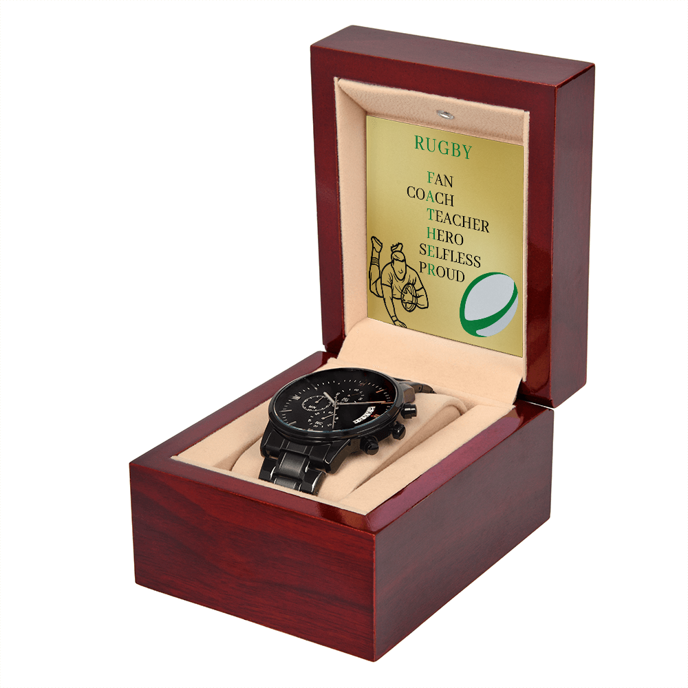 FATHER RUGBY (Black Chronograph Watch)