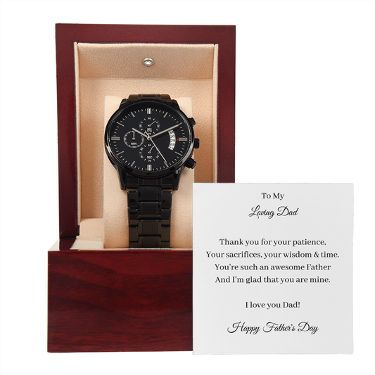 Father's Day - Wisdom & Time (Watch) (Black Chronograph Watch)