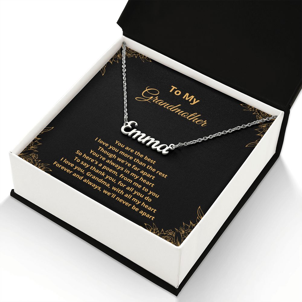 To My Grandmother - I love you Grandma, will all my heart (Personalized Name necklace)