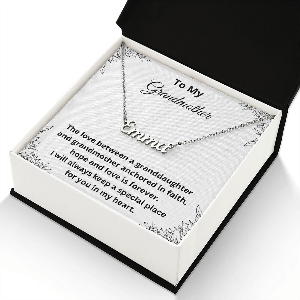 To My Grandmother - The love between a granddaughter and grandmother (Personalized Name necklace)