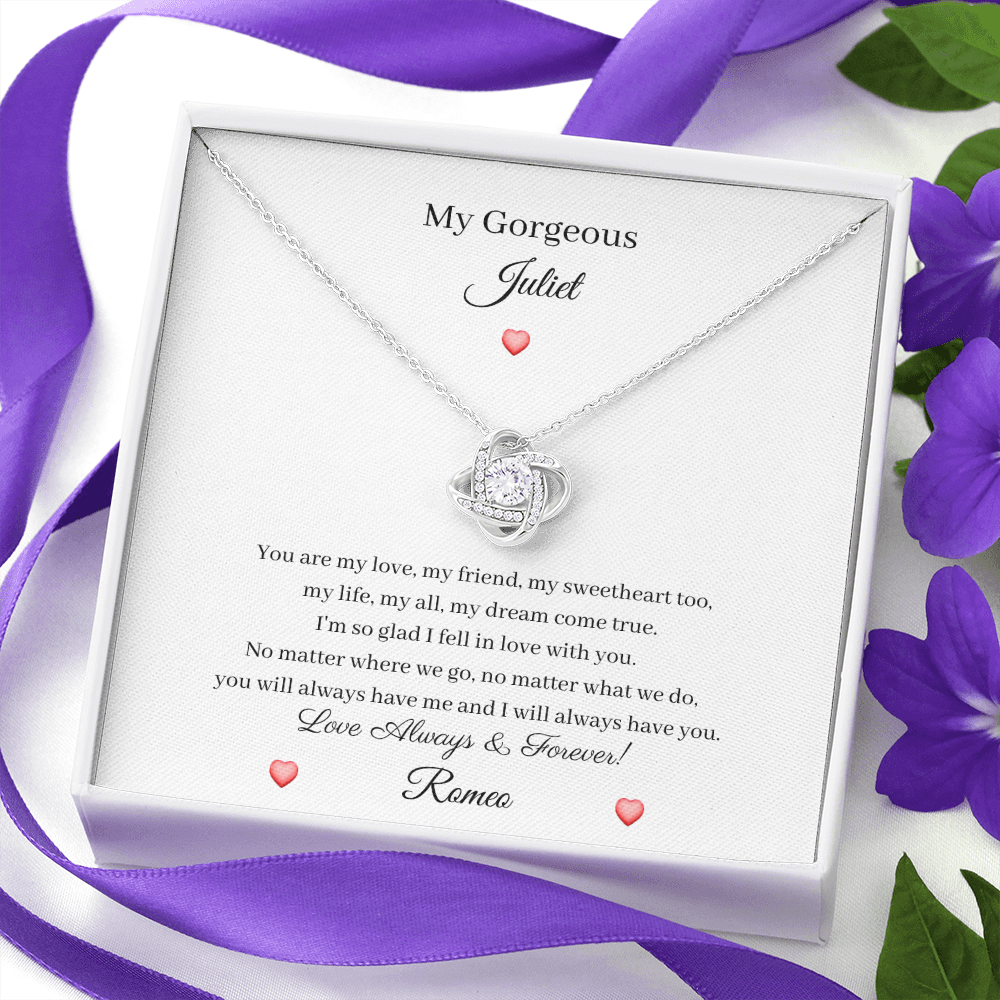 My Dream Come True (Love Knot necklace)(Message Card Personalizer)