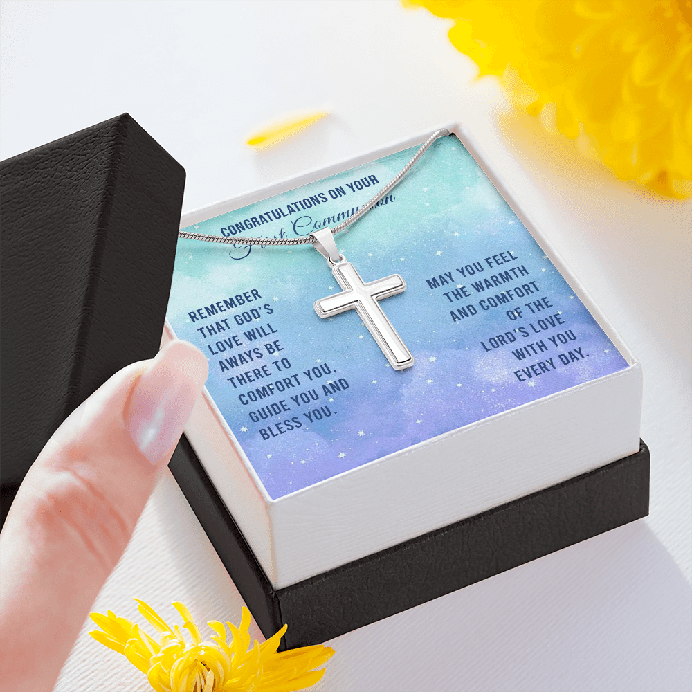 Congratulations On Your First Communion (Personalized Cross necklace)