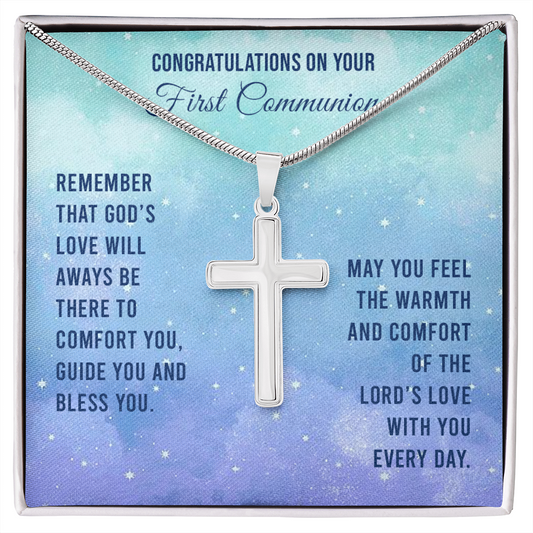 Congratulations On Your First Communion (Personalized Cross necklace)