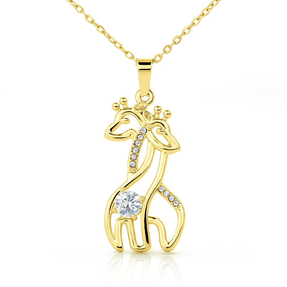 To My Daughter. You are braver than you believe. Love Mom. (Giraffe Necklace) (Message Card Personalizer)