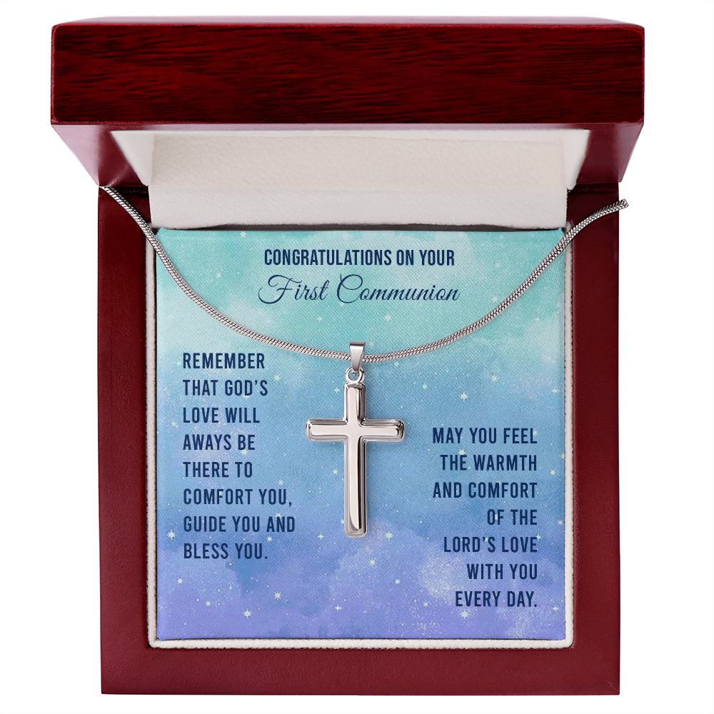 Congratulations On Your First Communion (Personalized Cross necklace)