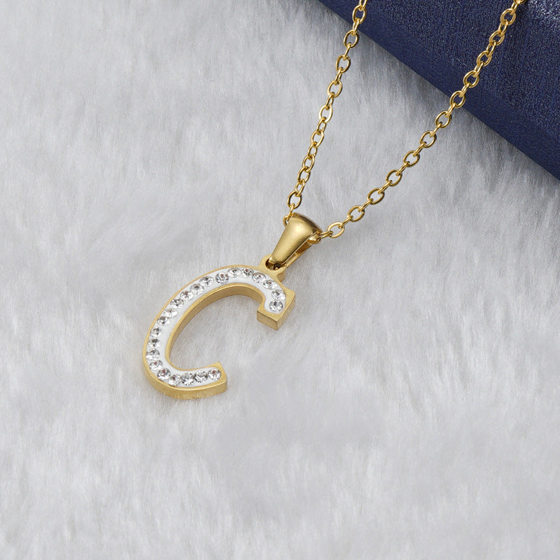 Iced Out Diamond Letter Necklace