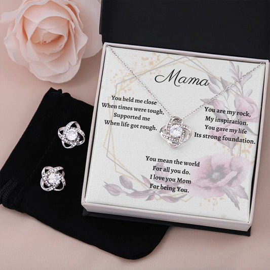 Mama. My Inspiration. (Love Knot Earring & Necklace Set)