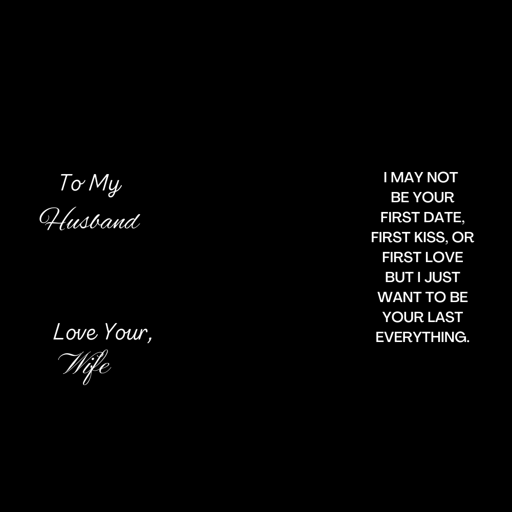 To My Husband. Your last everything.(Dog Tag necklace)