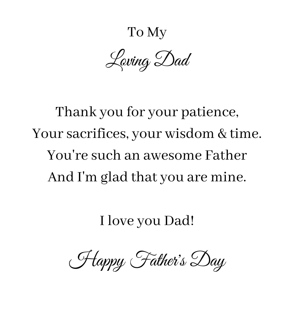 To My Loving Dad. Wisdom and Time (Men's Openwork Watch)