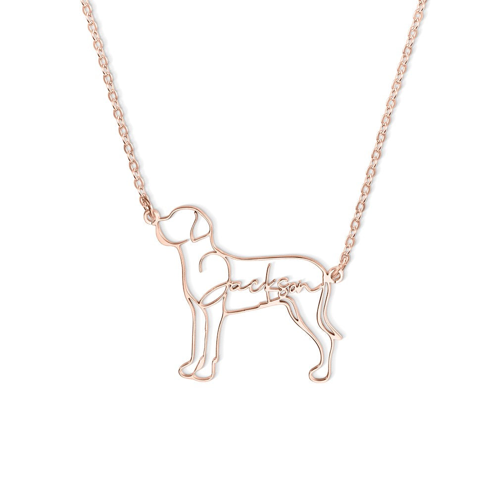 Custom Dog Cat Breed Silhouette Necklace with Name, Personalized Animal Memorial Jewelry, Pet Memorial/Loss Gift for Women/Girls/Family/Pet Lover