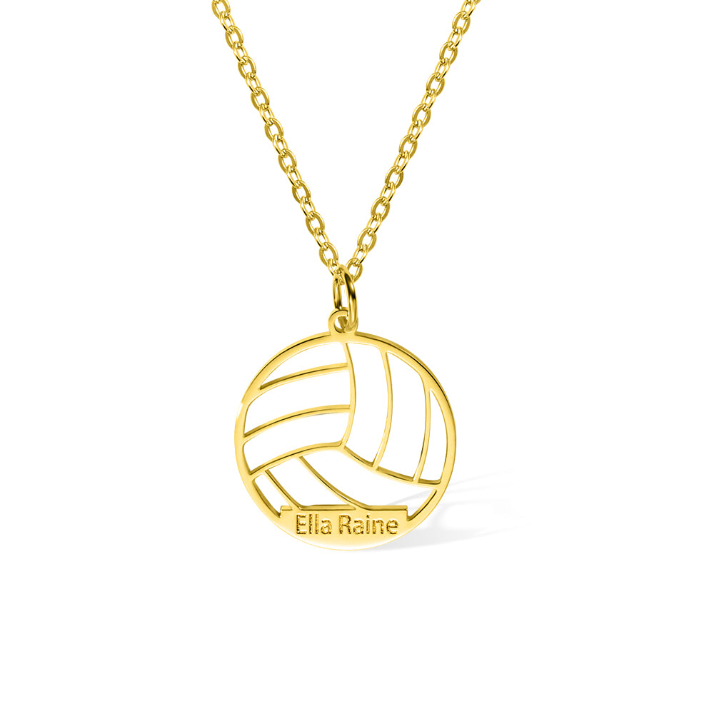 Personalized Name Volleyball Pendant Necklace, Sterling Silver 925 Custom Team Jewelry, Sport Mom Gift, Gift for Volleyball Player/Sports Lover