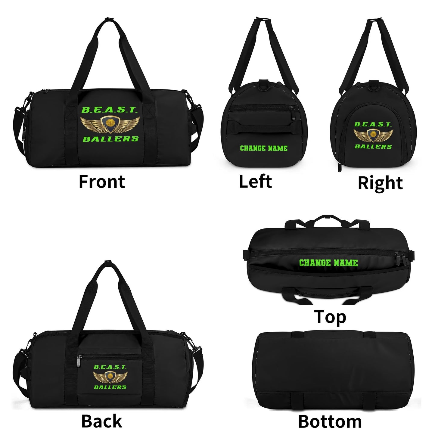 BEAST Ballers Sports Duffle Bag (Black)