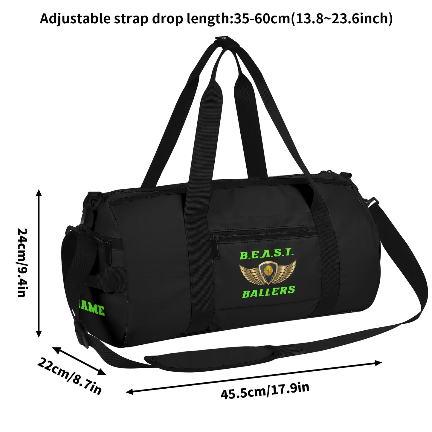 BEAST Ballers Sports Duffle Bag (Black)