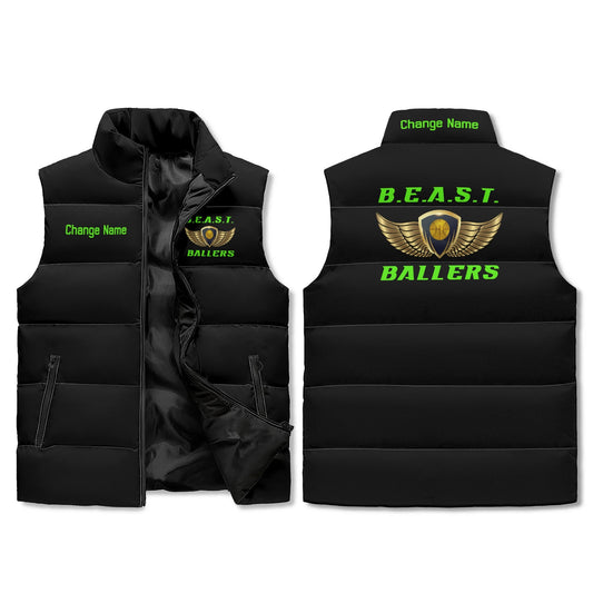 BEAST Ballers Collar Zip Up Puffer Vest