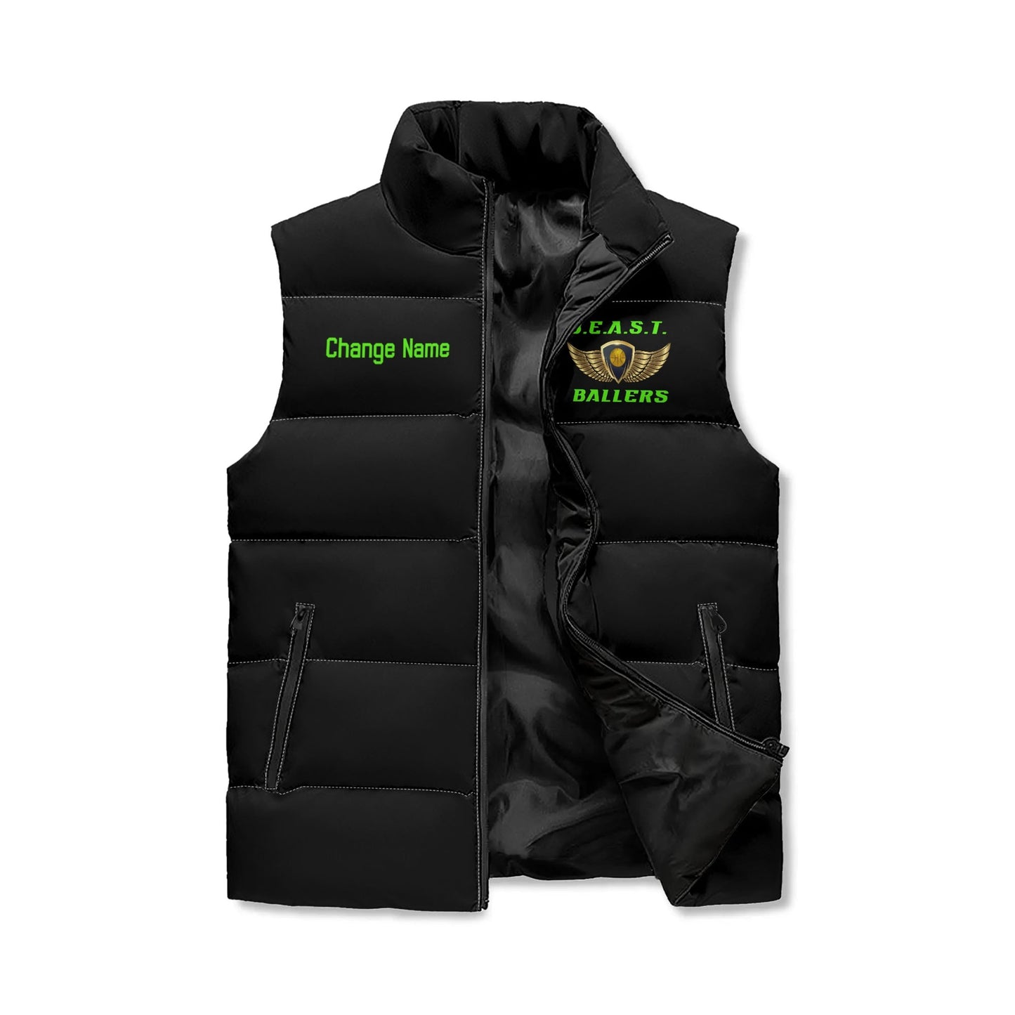 BEAST Ballers Collar Zip Up Puffer Vest