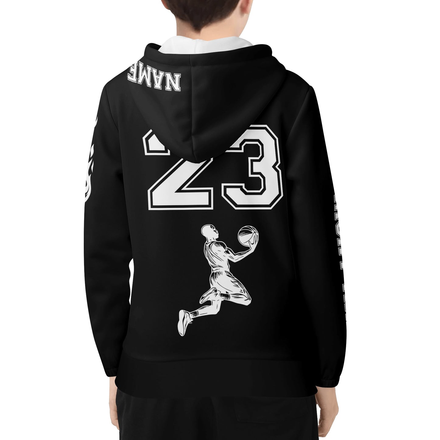 Basketball Youth Lightweight Zipper Hoodie Personalised
