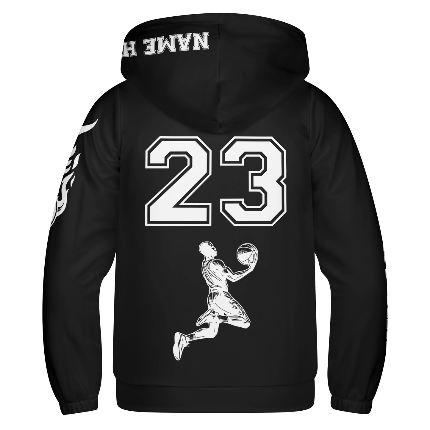 Basketball Youth Lightweight Zipper Hoodie Personalised