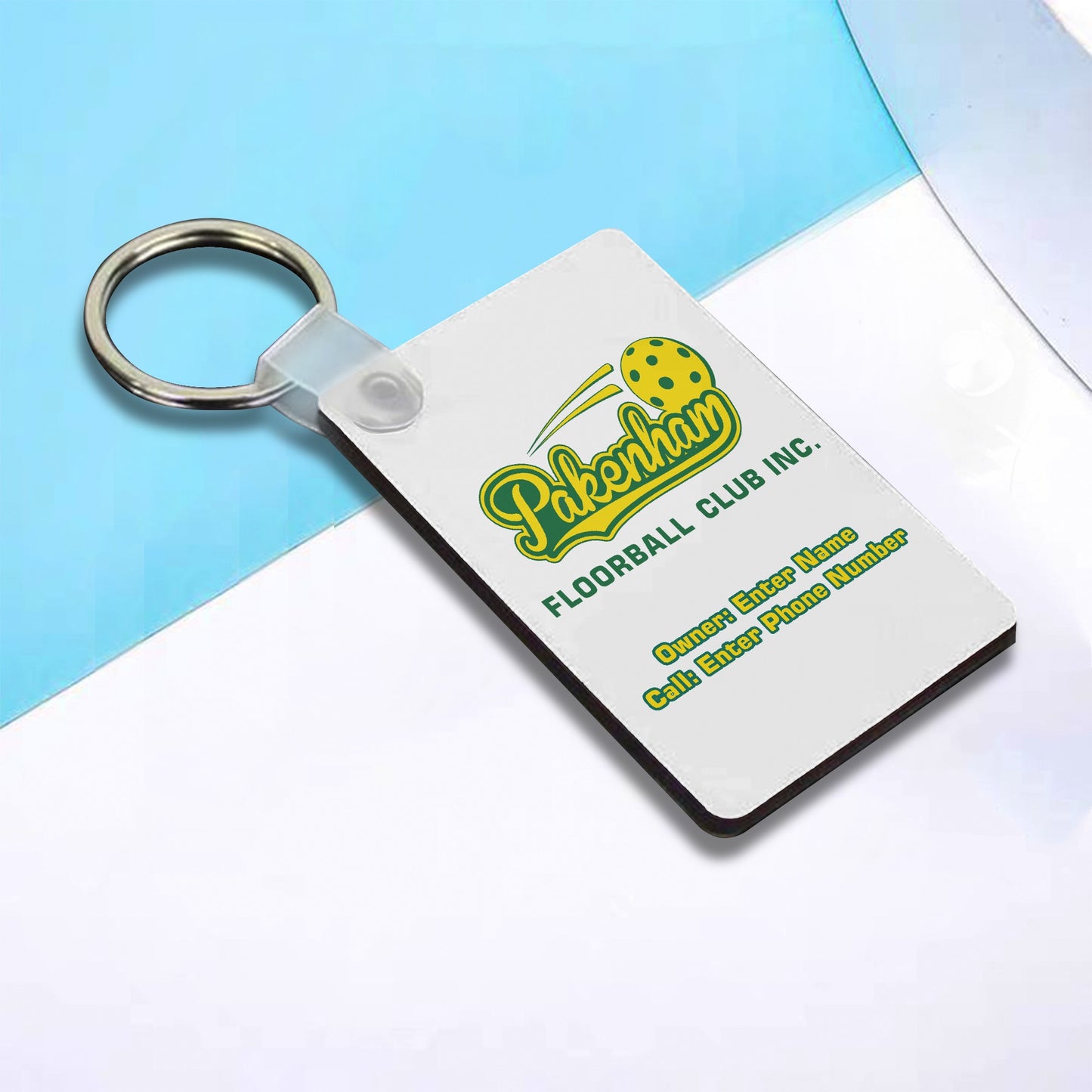 Pakenham Floorball MDF Keychain Rectangle