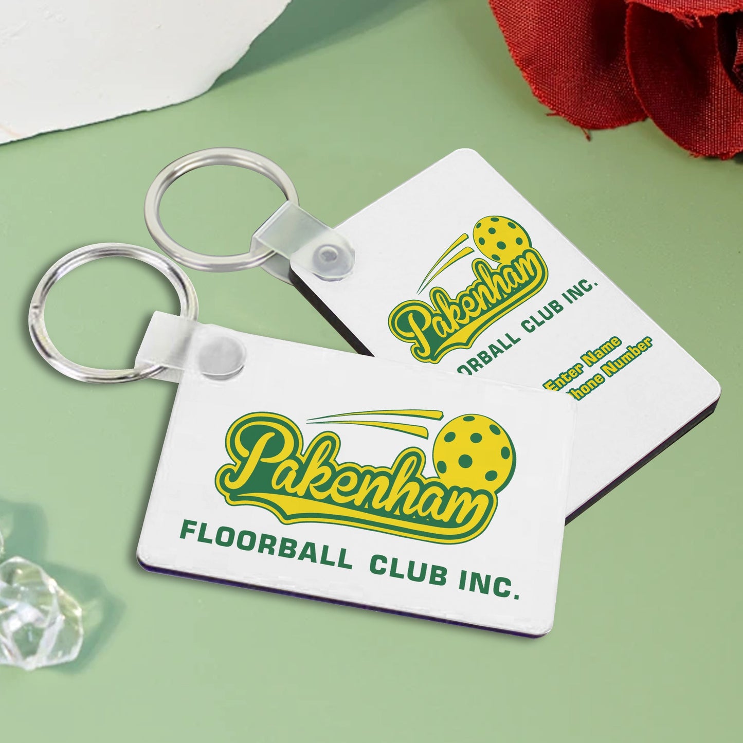 Pakenham Floorball MDF Keychain Rectangle