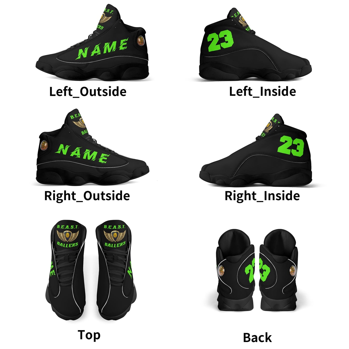 BEAST Ballers Personalised PU Leather Basketball Shoes (NAME)