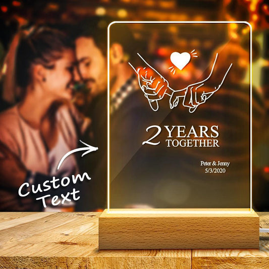 Custom Name Night light Anniversary Table Lamp Couple Gift