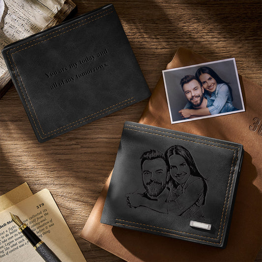 Personalized Men's Wallet Photo Engraved Gifts