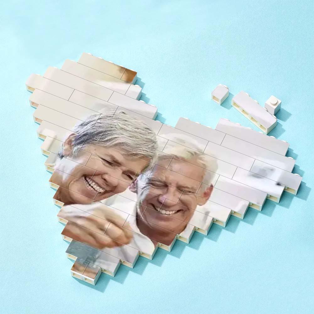 Custom Building Brick Puzzle Personalized Heart Shaped Photo Block