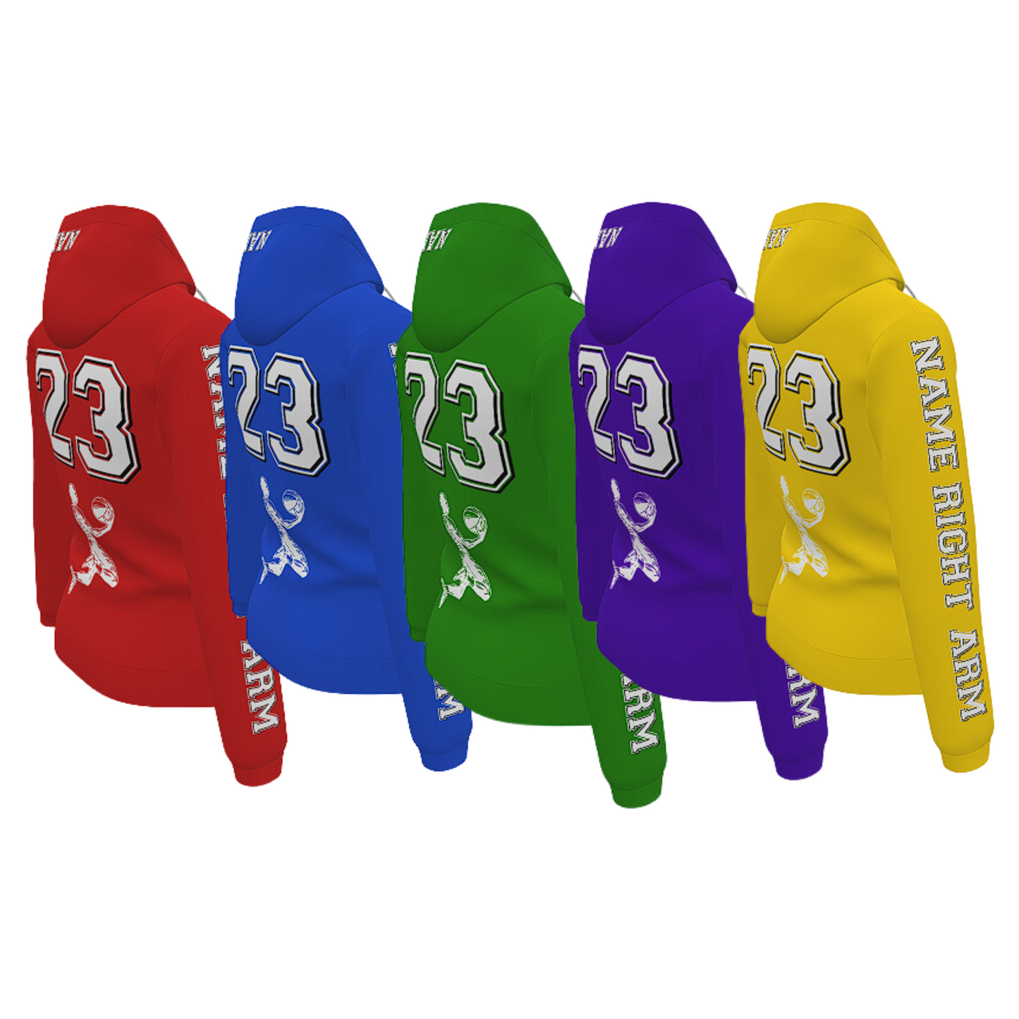 Basketball Youth Lightweight Zipper Hoodie Personalised