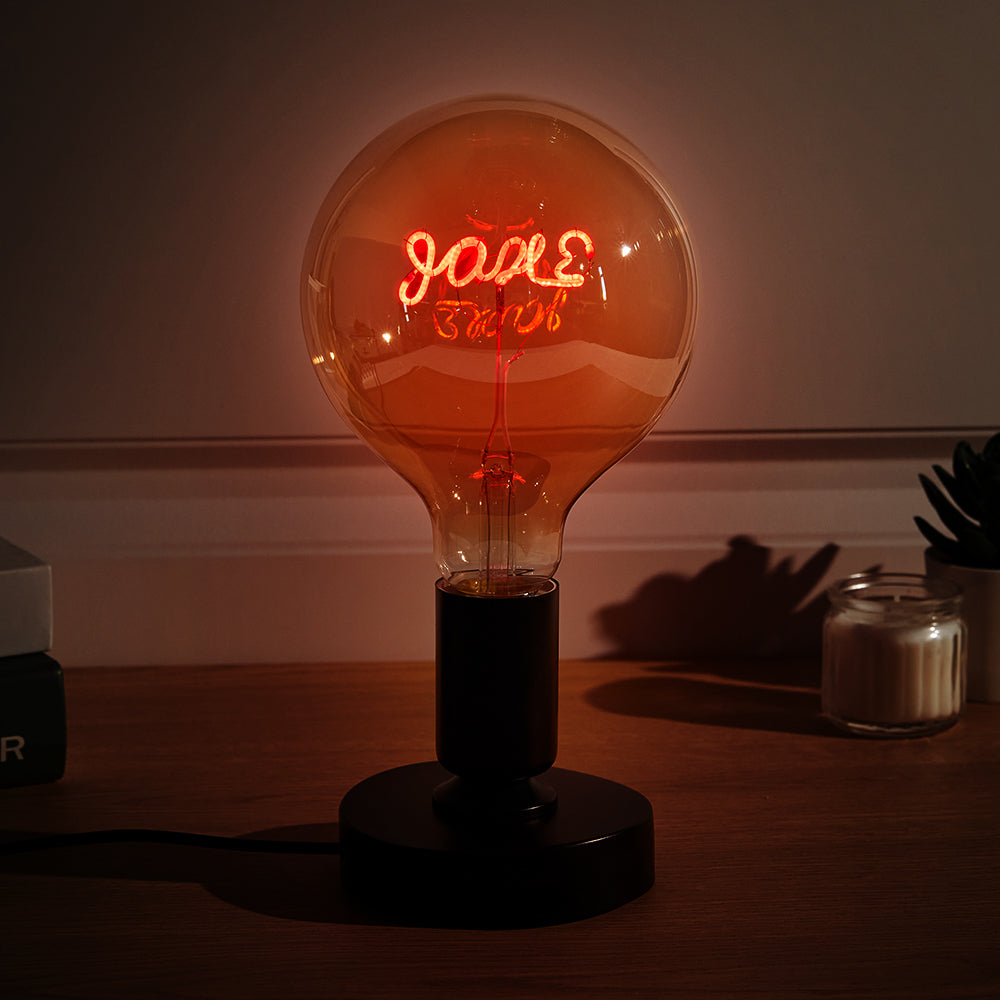 Custom Text Vintage Edison Led Filament Modeling Lamp Soft Light Bulbs Decorative Warm Yellow Light Led