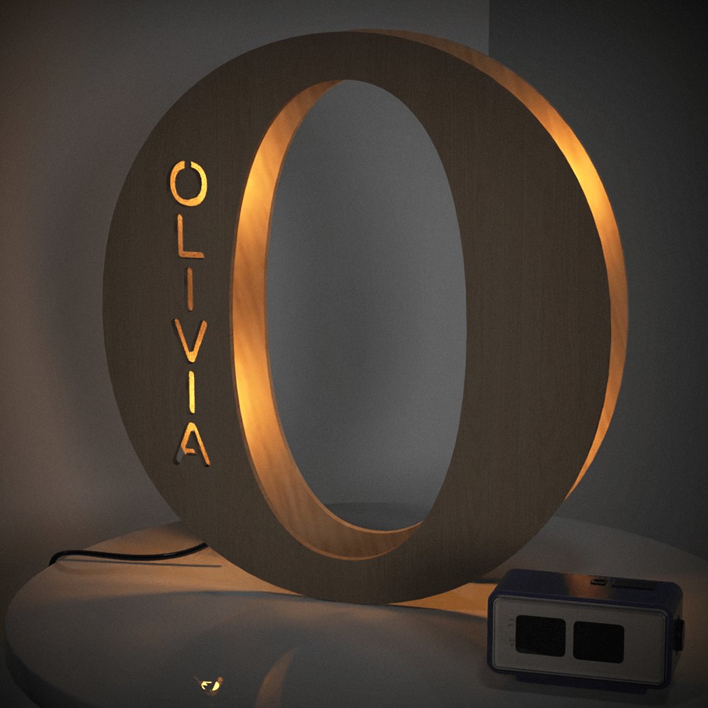 Personalized Name Wooden Letter Night Light 28CM