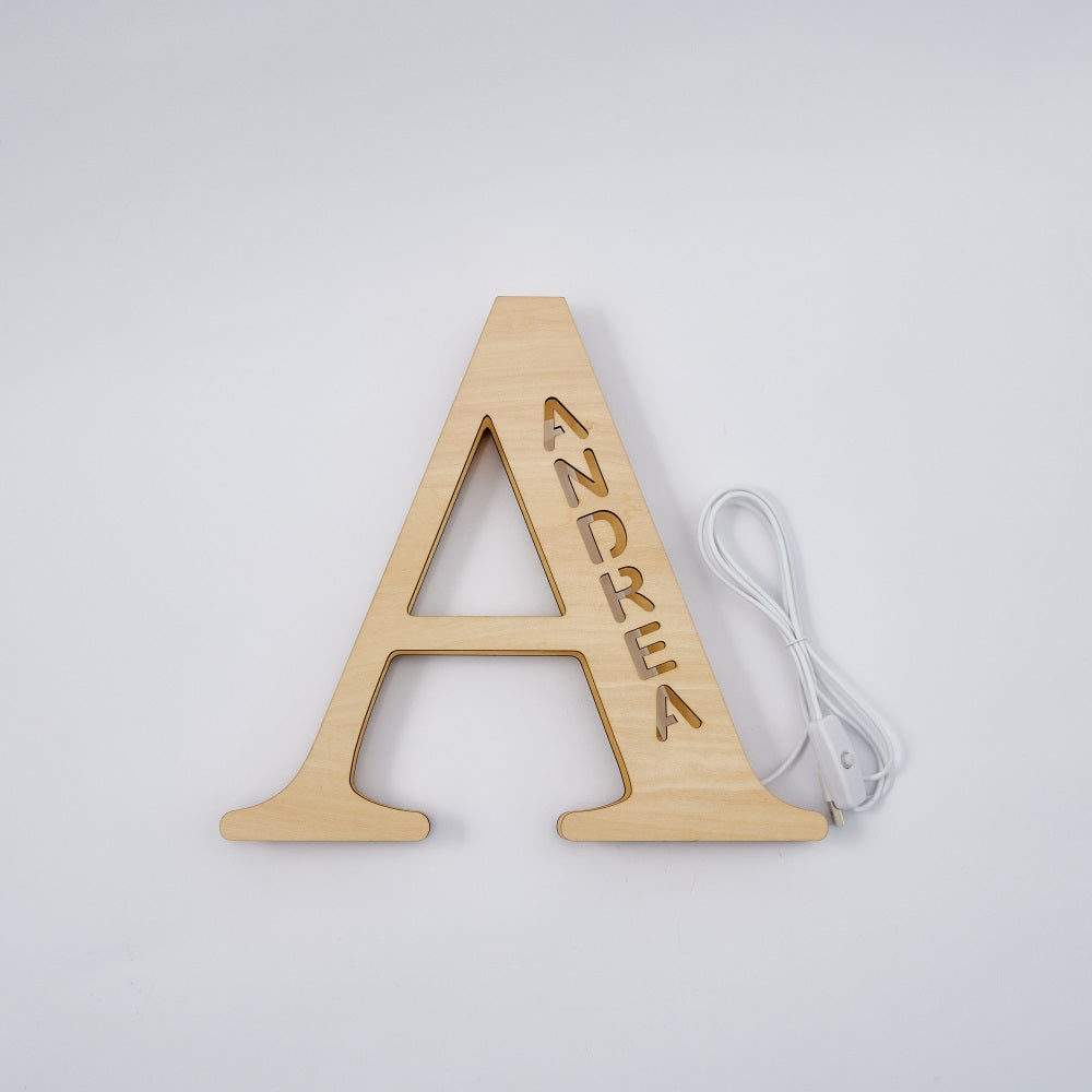 Personalized Name Wooden Letter Night Light 28CM