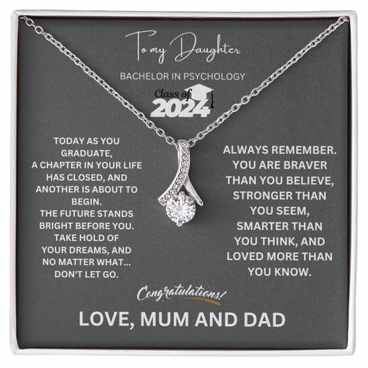 To My Daughter - Bachelor in Psychology - Class of 2024 (Alluring Beauty necklace)
