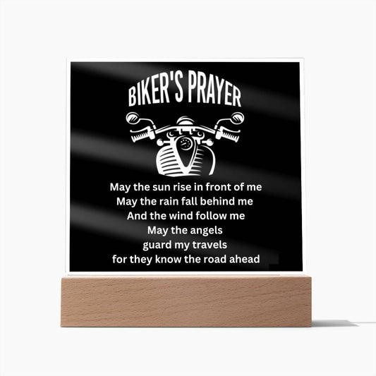 Biker's Prayer - May the sun rise in front of me (Square acrylic plaque)