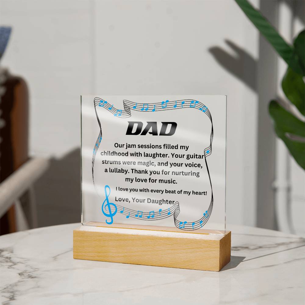 Dad - With every beat of my heart (Acrylic Square Plaque)