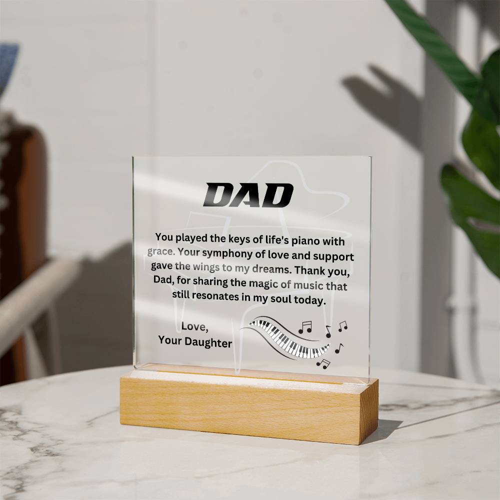 Dad - Symphony of Love (Acrylic Square Plaque)