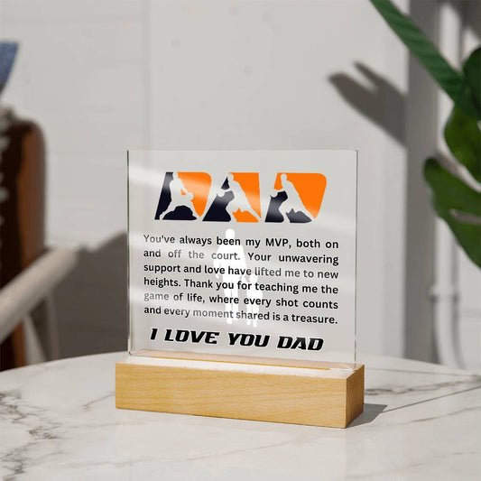 Dad - You've always been my MVP - Basketball (Acrylic Square Plaque)