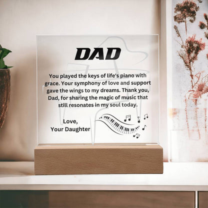Dad - Symphony of Love (Acrylic Square Plaque)