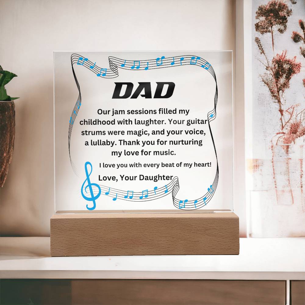 Dad - With every beat of my heart (Acrylic Square Plaque)