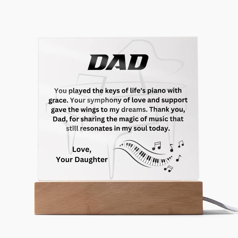 Dad - Symphony of Love (Acrylic Square Plaque)