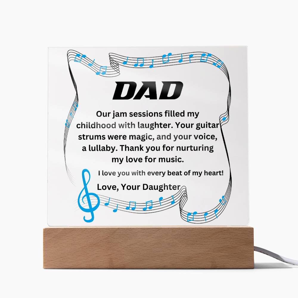 Dad - With every beat of my heart (Acrylic Square Plaque)