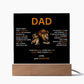 DAD - This cub will always give you a hug. (Square Acrylic Plaque)