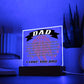 DAD - In every dribble, I feel your guidance (Acrylic Square Plaque)