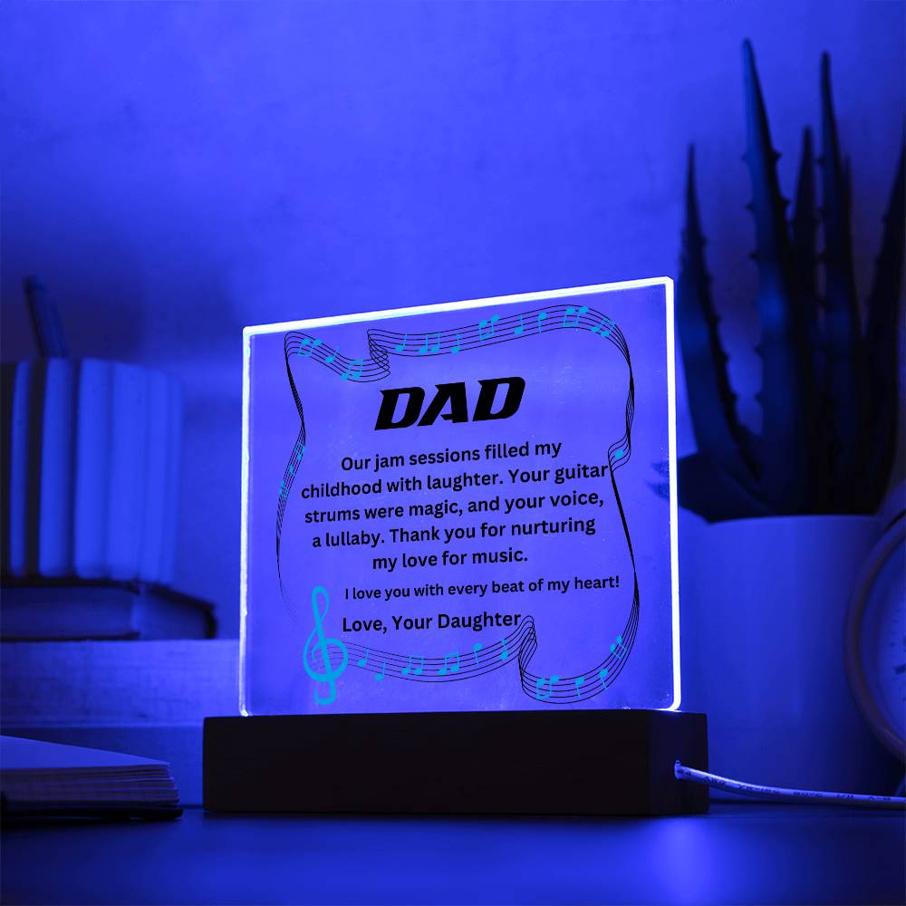 Dad - With every beat of my heart (Acrylic Square Plaque)