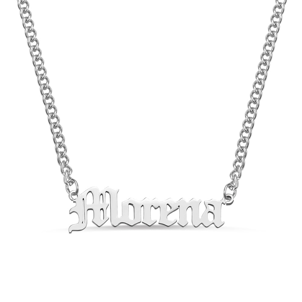 Personalized Name Necklace Name Plate Necklace Cuban Chain