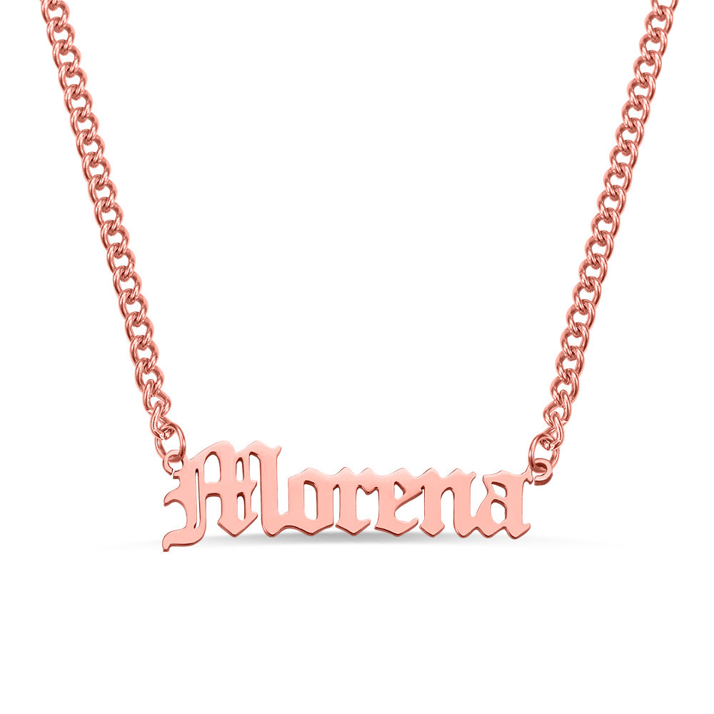 Personalized Name Necklace Name Plate Necklace Cuban Chain