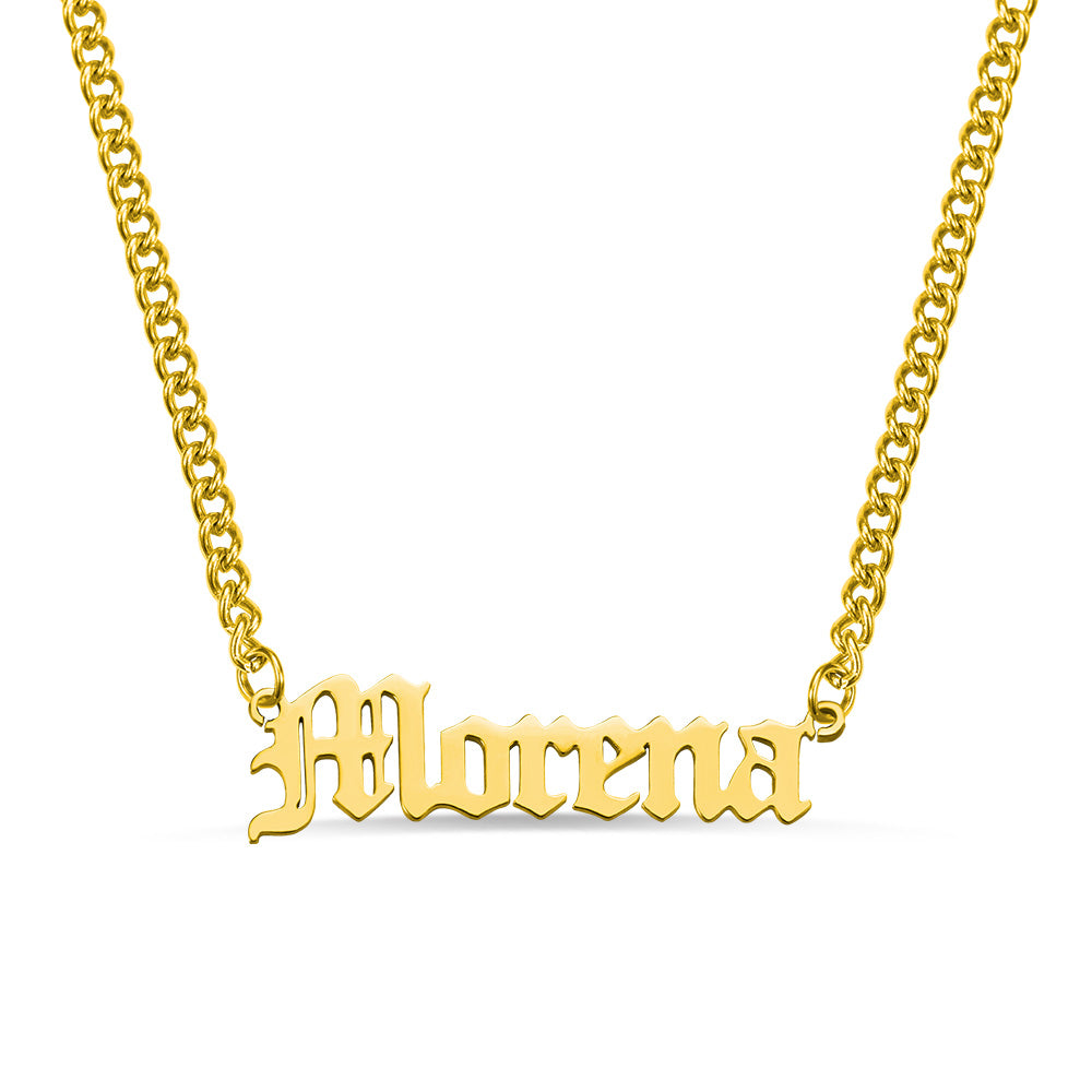 Personalized Name Necklace Name Plate Necklace Cuban Chain