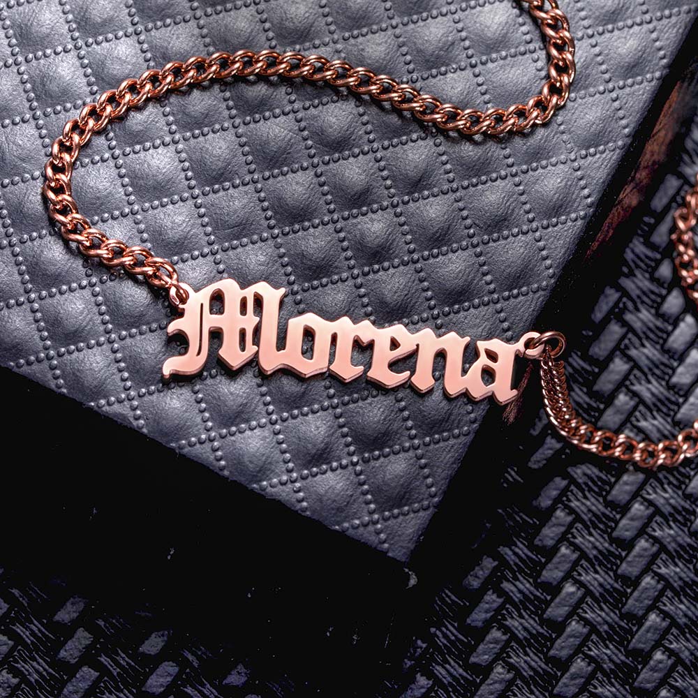 Personalized Name Necklace Name Plate Necklace Cuban Chain