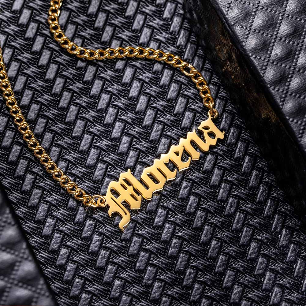 Personalized Name Necklace Name Plate Necklace Cuban Chain