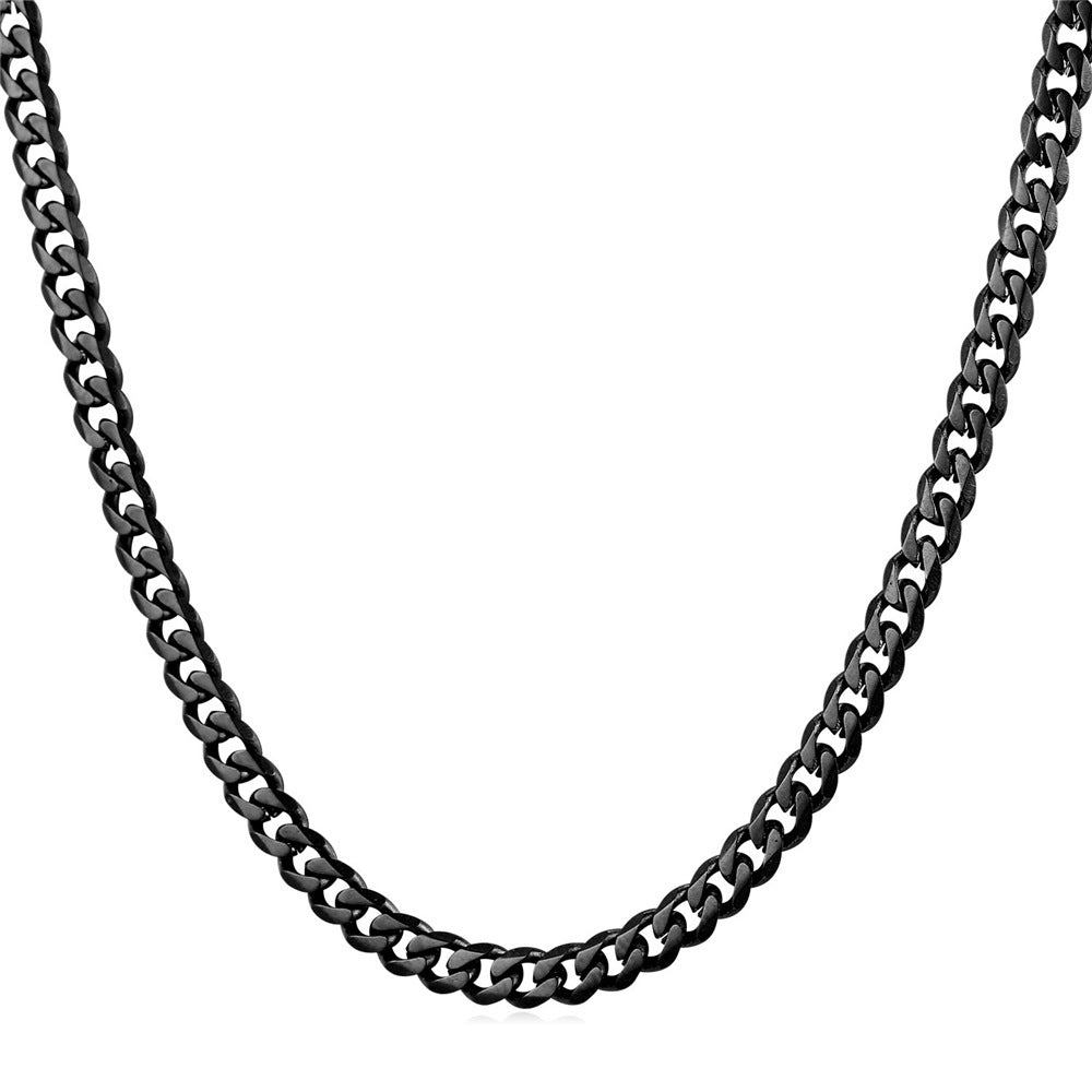 Cuban Link Chain 14K Gold 316L Stainless Steel and Black
